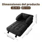 Sofá cama plegable 3 en 1 con tumbona, pana suave y espuma de alta densidad