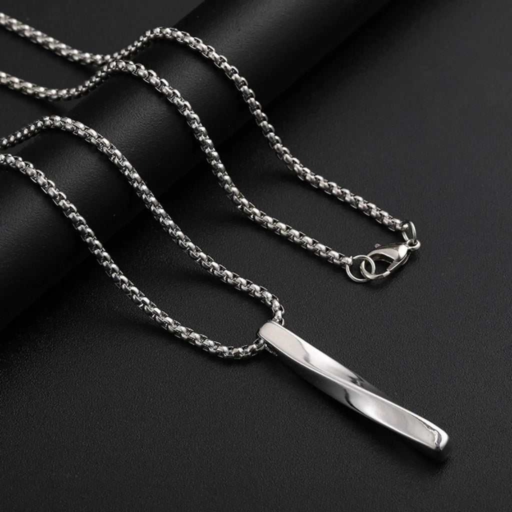 Halsketten mit rechteckigem, geometrischem Anhänger, Schmuck aus Edelstahl,