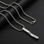 Halsketten mit rechteckigem, geometrischem Anhänger, Schmuck aus Edelstahl,