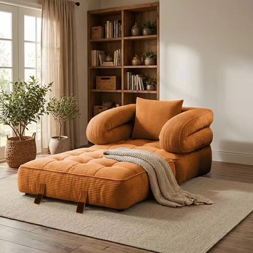 Sofá cama plegable 3 en 1 con tumbona, pana suave y espuma de alta densidad
