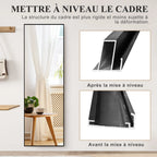 Superaly Espejo de Cuerpo Entero HD, 173X63 cm, Vidrio Templado, Espejo de Pie de Longitud Completa, Soporte Plegable, Espejo de Pared para Dormitorio y Vestidor