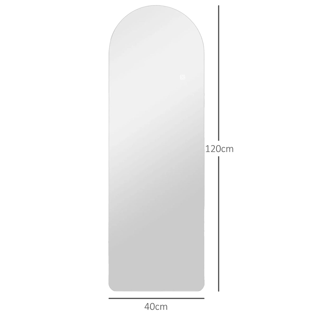 Espejo de cuerpo entero LED arqueado montado en la pared, espejo iluminado con 3 modos de color y brillo regulable, espejo decorativo para dormitorio, sala de estar, vestidor, espejo de tocador para revisar la ropa, muebles m