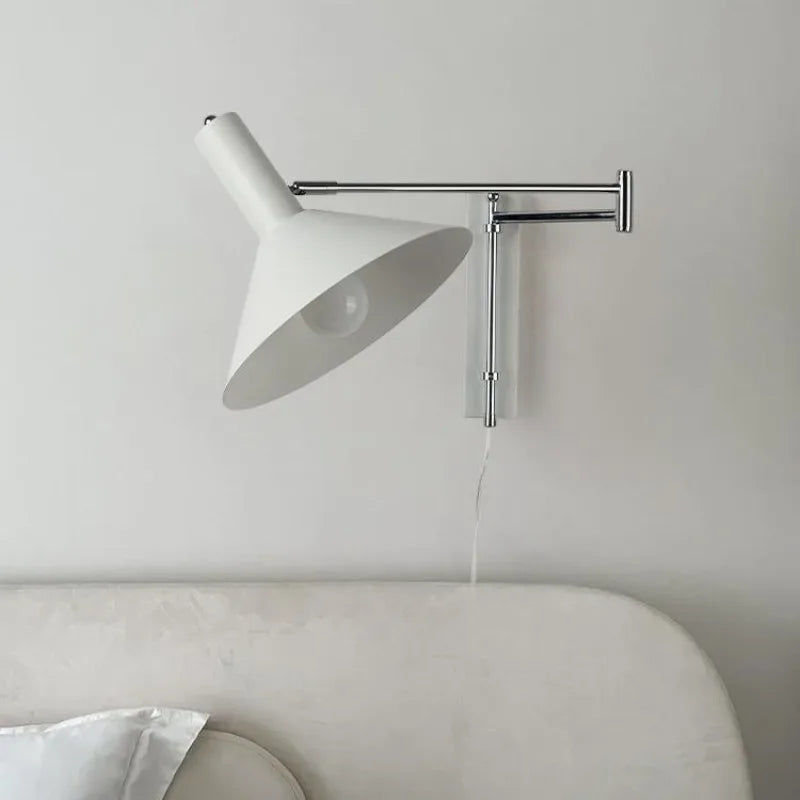 Lámpara de Pared Retro Minimalista con Brazo Flexible, Lámpara de Pared Extensible y Plegable Vintage para Dormitorio, Cafetería, Tienda, Decoración del Hogar
