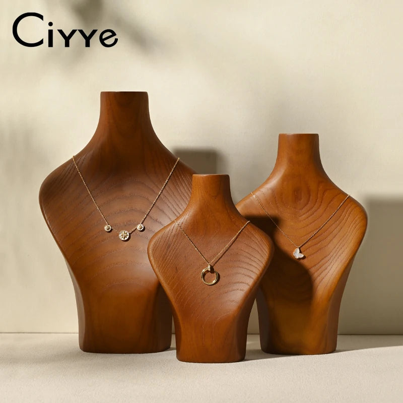 Ciyye Soporte de Exhibición de Joyería de Madera Maciza de Alta Calidad para Collares y Colgantes, Expositor de Escritorio para Tiendas