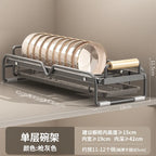 Estante extraíble para platos, organizador de gabinete de cocina, cesta deslizante para secar platos, estante de almacenamiento de gran capacidad para platos y tazones