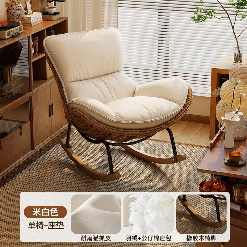 Sillón Reclinable de Ratán para Adultos, para Hogar, Balcón, Sala de Estar, Nuevo