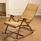 Mecedora de bambú para adultos, sillón reclinable para dormir, para el hogar, balcón, ancianos, respaldo, soporte reclinable para siestas