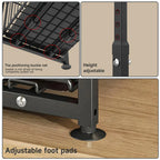 Organizador extraíble de 2 niveles, estante de almacenamiento debajo del fregadero con altura ajustable de 5 niveles y cajón deslizable para encimera de cocina, estante de despensa, soporte para frascos de especias
