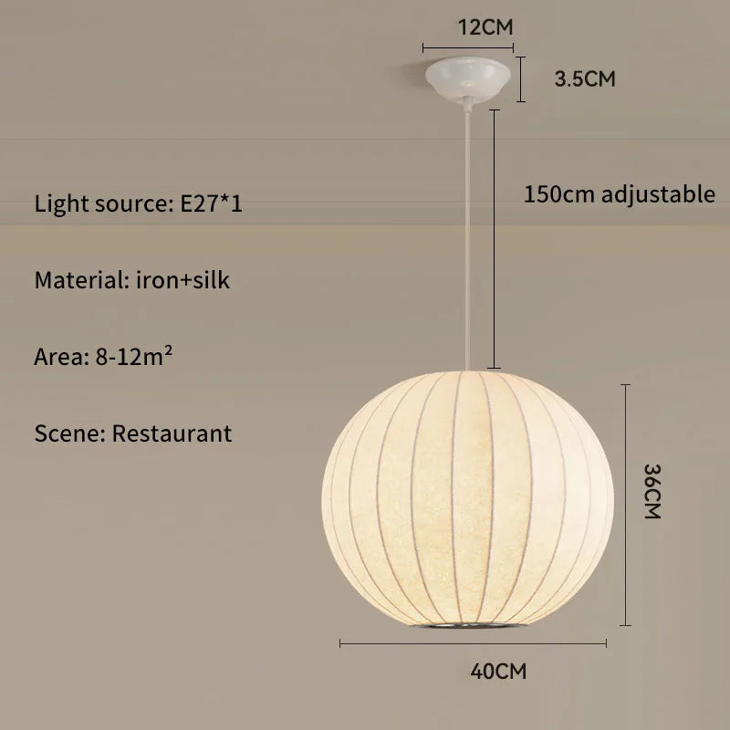 Lámpara Colgante de Tela de Seda Multiforma, Estilo Nórdico Wabi-Sabi, Pantalla Tejida a Mano, Lámpara de Araña para Comedor, Salón, Hotel, Cafetería