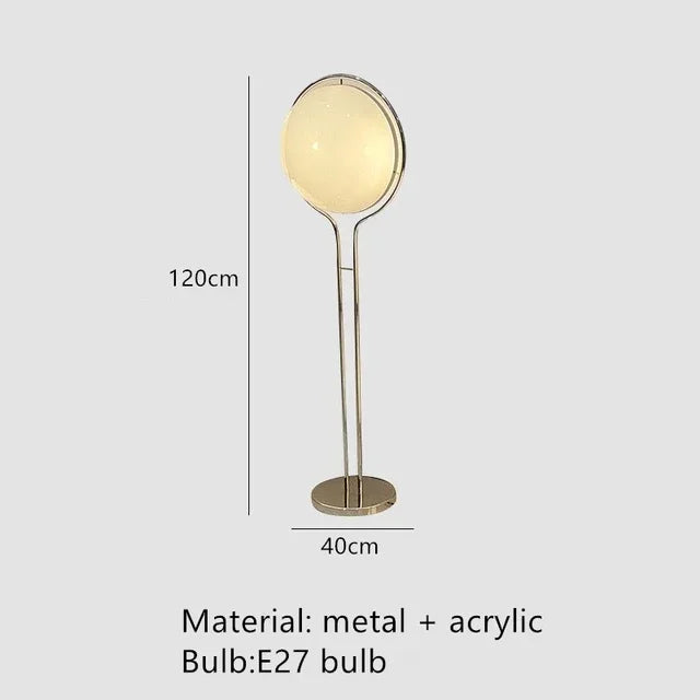 Lámpara de Pie LED de Diseño Nórdico Garrault Delord, Cromada, con Bola de Acrílico, para Sala de Estar, Hotel, Decoración de Interiores