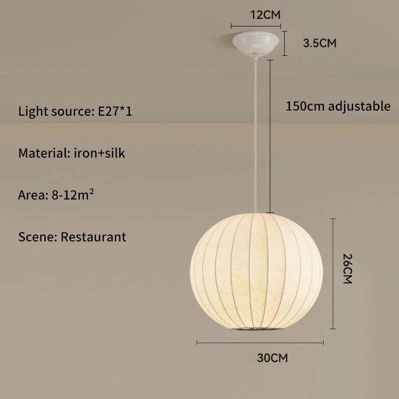 Lámpara Colgante de Tela de Seda Multiforma, Estilo Nórdico Wabi-Sabi, Pantalla Tejida a Mano, Lámpara de Araña para Comedor, Salón, Hotel, Cafetería