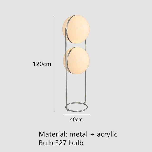 Lámpara de Pie LED de Diseño Nórdico Garrault Delord, Cromada, con Bola de Acrílico, para Sala de Estar, Hotel, Decoración de Interiores