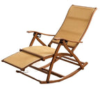 Mecedora de bambú para adultos, sillón reclinable para dormir, para el hogar, balcón, ancianos, respaldo, soporte reclinable para siestas