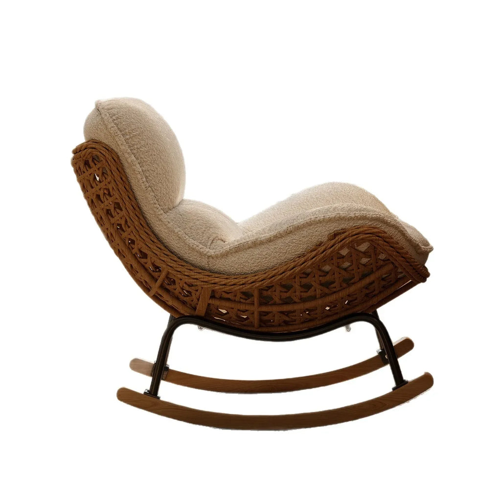Sillón Reclinable de Ratán para Adultos, para Hogar, Balcón, Sala de Estar, Nuevo