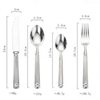 Juego de Cubiertos de Lujo de 4 Piezas de Acero Inoxidable 18/10 Brillante, Vajilla, Cuchillo, Cuchara, Tenedor, Apto para Lavavajillas