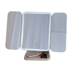 Espejo de maquillaje triple con luces LED, espejo de tocador para dormitorio, belleza, ilumina tu luz de relleno con espejo de maquillaje complementario inteligente Tri