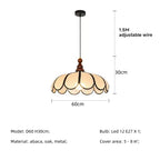 Lámpara Colgante Winfordo de Estilo Retro Francés con Pantalla de Tela, Lámpara Colgante Japonesa de Tela para Comedor y Dormitorio