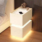 Mesita de noche inteligente creativa de 25cm con Sensor de luz, gabinete de almacenamiento de estilo nórdico, mesita de noche para dormitorio con carga inalámbrica