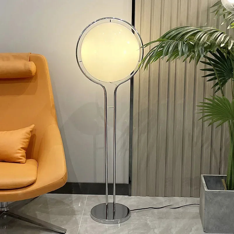 Lámpara de Pie LED de Diseño Nórdico Garrault Delord, Cromada, con Bola de Acrílico, para Sala de Estar, Hotel, Decoración de Interiores