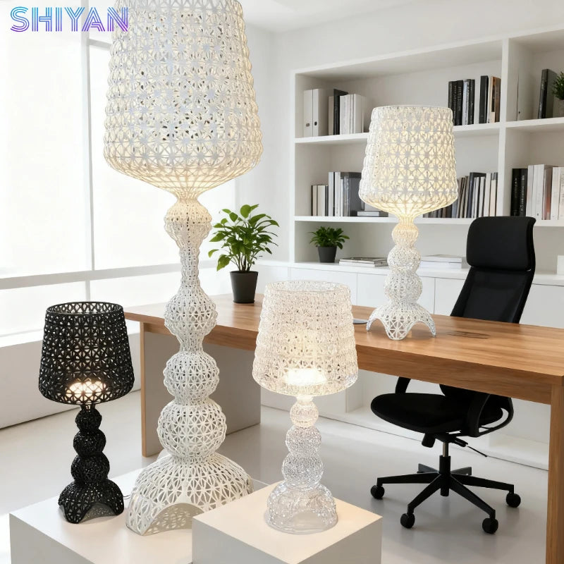 Lámparas de Pie de Estilo Art Deco Francés para Sala de Estar, Lámpara de Pie Clásica de Acrílico, Lámparas LED Regulables para Dormitorio y Mesita de Noche