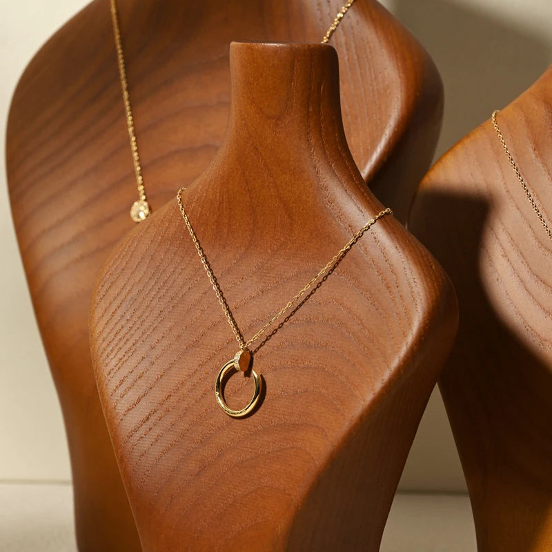 Ciyye Soporte de Exhibición de Joyería de Madera Maciza de Alta Calidad para Collares y Colgantes, Expositor de Escritorio para Tiendas