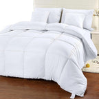 WQSPRING-edredón ligero de microfibra para todas las estaciones, tamaño Queen, ropa de cama antimicrobiana suave de poliéster, manta cálida, edredón