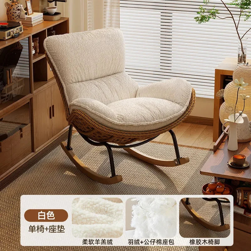 Sillón Reclinable de Ratán para Adultos, para Hogar, Balcón, Sala de Estar, Nuevo