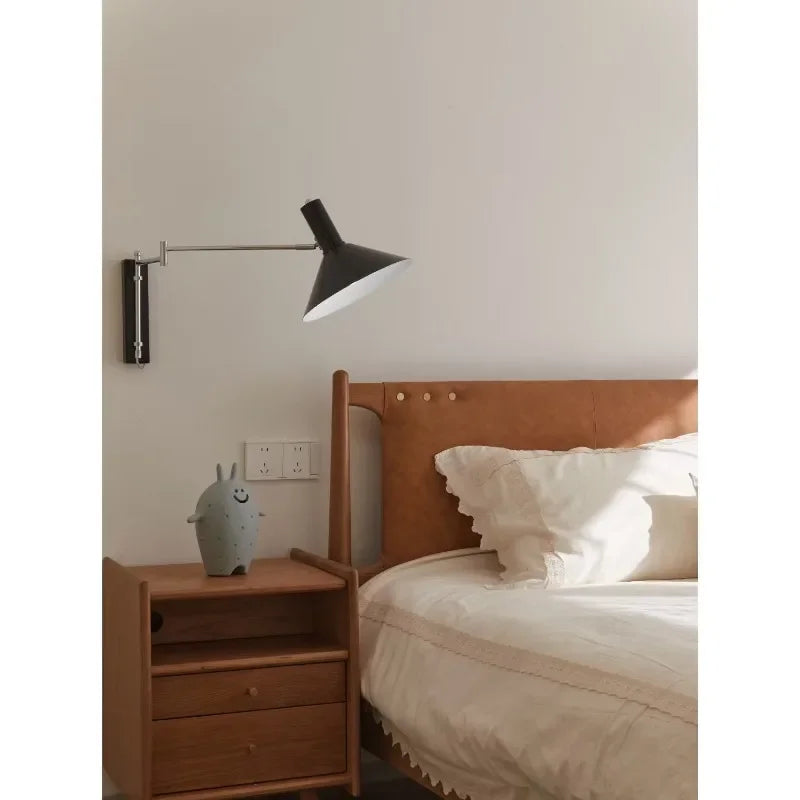Lámpara de Pared Retro Minimalista con Brazo Flexible, Lámpara de Pared Extensible y Plegable Vintage para Dormitorio, Cafetería, Tienda, Decoración del Hogar
