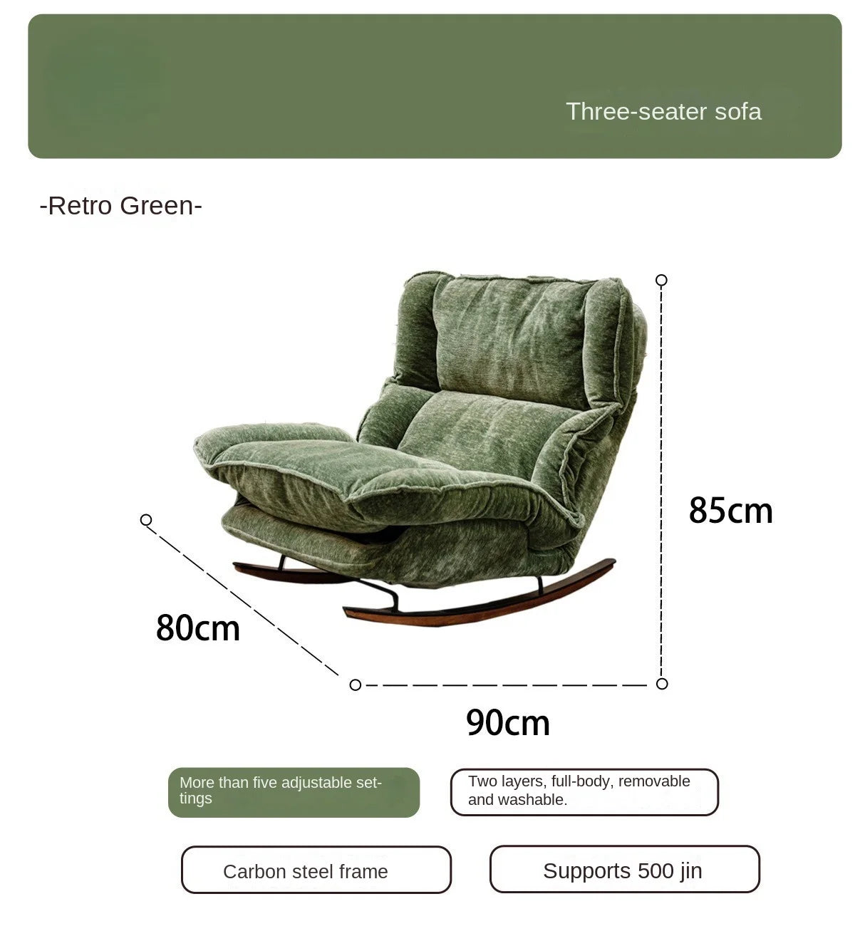 Sillón reclinable, silla mecedora, sillón individual plegable y ajustable, silla de ocio para el hogar, silla de balcón, sillón para siesta