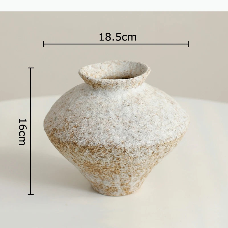 Jarrón de Cerámica Estilo Wabi-Sabi, Decoración de Mesa, Estética Incompleta, Arreglo Floral, Jarrones Florales Retro, Decoración Estética para Habitaciones