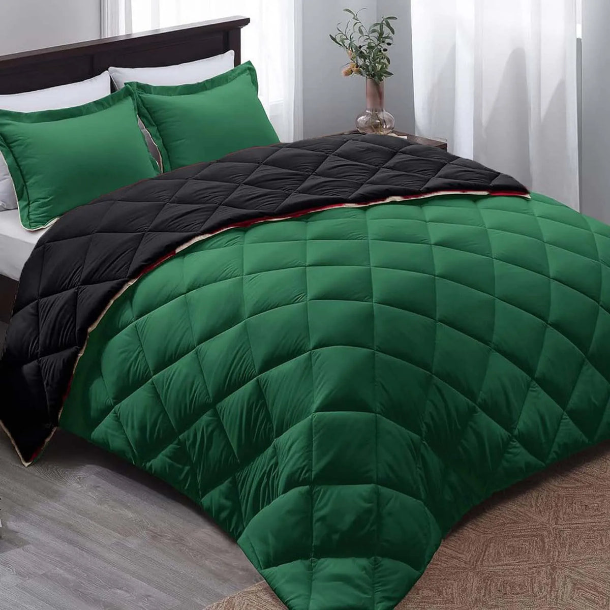 WQSPRING-edredón ligero de microfibra para todas las estaciones, tamaño Queen, ropa de cama antimicrobiana suave de poliéster, manta cálida, edredón