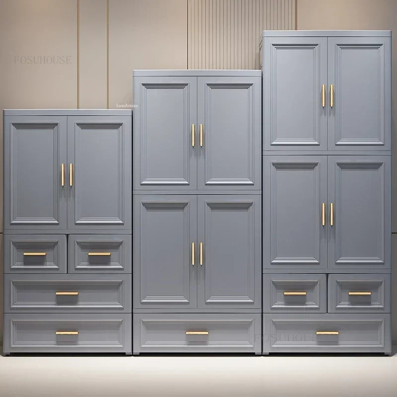 Armario Plegable de Doble Puerta de 70 cm de Ancho, Armarios de Almacenamiento para el Hogar, Gabinete de Almacenamiento Multifuncional con Cajones, Armarios de Dormitorio de Varias Capas