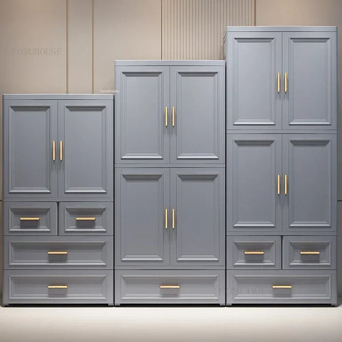 Armario Plegable de Doble Puerta de 70 cm de Ancho, Armarios de Almacenamiento para el Hogar, Gabinete de Almacenamiento Multifuncional con Cajones, Armarios de Dormitorio de Varias Capas