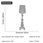 Lámparas de Pie de Estilo Art Deco Francés para Sala de Estar, Lámpara de Pie Clásica de Acrílico, Lámparas LED Regulables para Dormitorio y Mesita de Noche