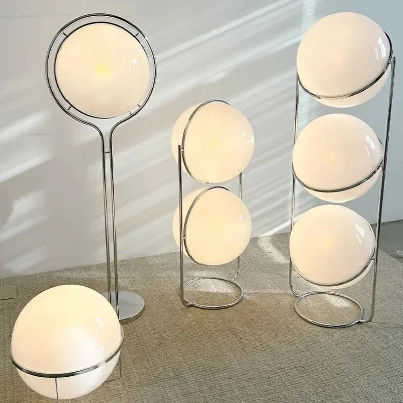 Lámpara de Pie LED de Diseño Nórdico Garrault Delord, Cromada, con Bola de Acrílico, para Sala de Estar, Hotel, Decoración de Interiores