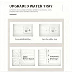 Escurridor de Platos de Acero Inoxidable de 2 Niveles, Color Blanco, Resistente al Óxido, Gran Capacidad, Diseño con Bandeja de Drenaje, para Encimera de Cocina, Platos, Tazas y Vajilla
