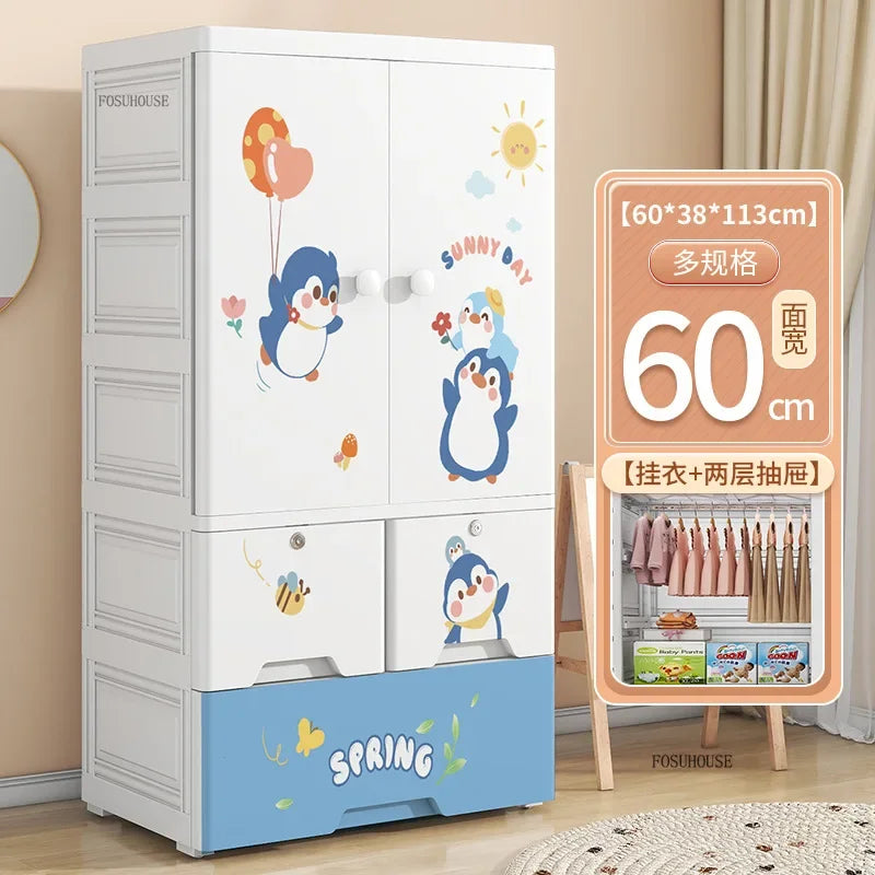 Lindo Armario de Doble Puerta para Dormitorio, Organizador de Ropa para el Hogar con Gran Capacidad, Mueble de Diseño para Guardar Ropa
