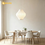 Lámpara Colgante de Tela de Seda Multiforma, Estilo Nórdico Wabi-Sabi, Pantalla Tejida a Mano, Lámpara de Araña para Comedor, Salón, Hotel, Cafetería