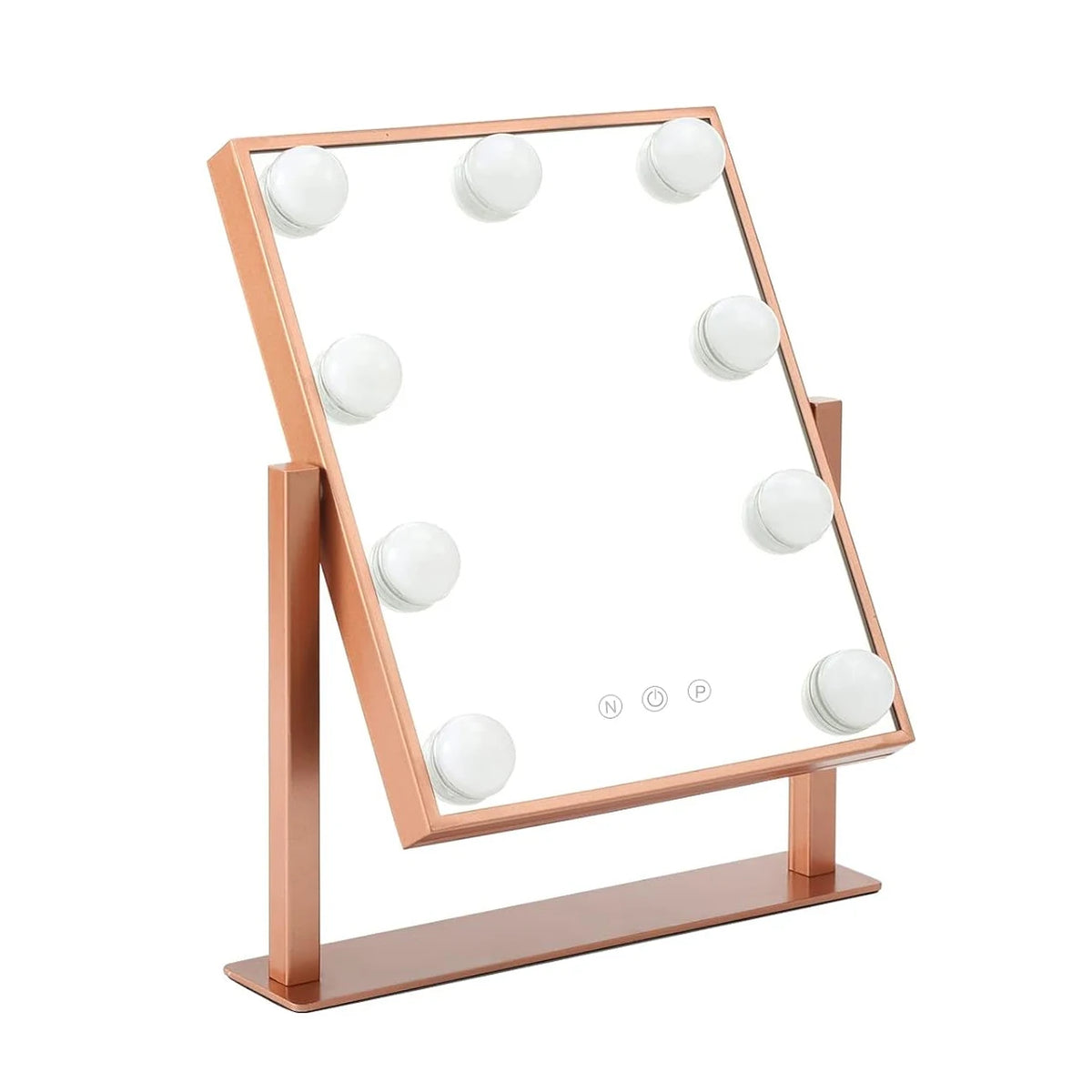 Espejo de maquillaje Vanity Hollywood con 9 bombillas LED Iluminación de 3 colores Atenuación Control táctil 360 ° Rotación para Vestidor y Dormitorio