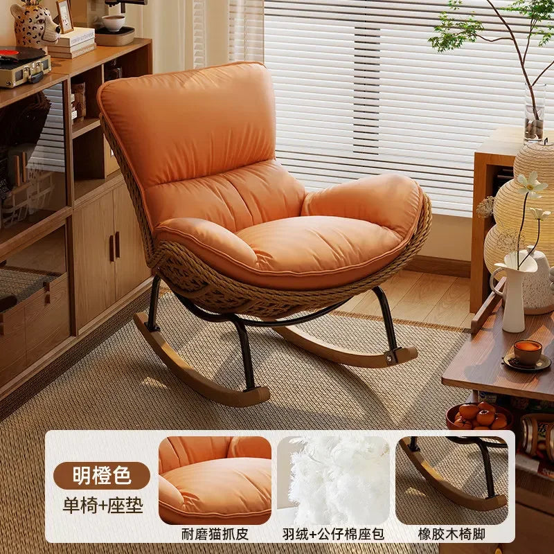 Sillón Reclinable de Ratán para Adultos, para Hogar, Balcón, Sala de Estar, Nuevo