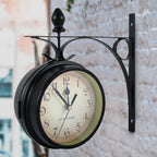 Reloj de pared Retro de doble cara, reloj de estación silenciosa con pilas, reloj de pared antiguo para sala de estar, dormitorio y oficina