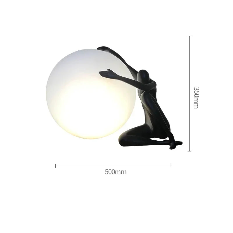 Lámparas de Mesa de Italia, diseño de retrato artístico, réplica de escultura, lámpara de pie, lámpara de bola, dormitorio, decoración interior