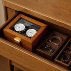 WOODTEN Caja de Madera Sólida Premium para Relojes y Joyas, Estuche de Almacenamiento de Alta Gama con Acabado de Lujo, Ideal para Regalo