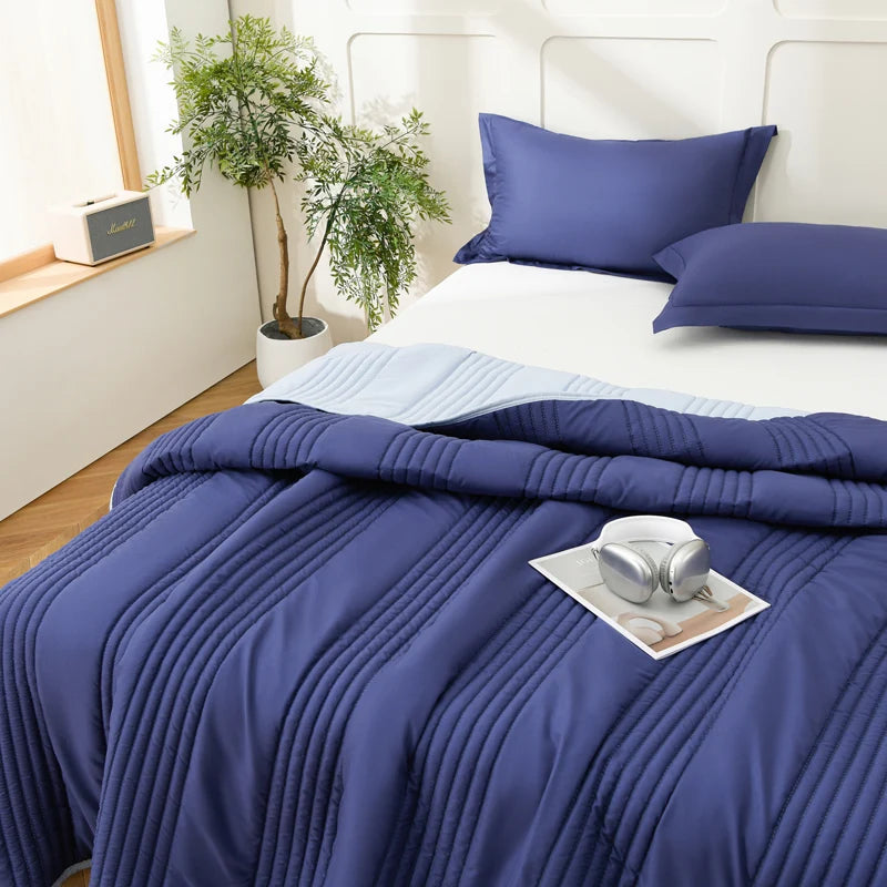 Manta de Verano Ligera Acolchada para Cama, Reversible, Suave, Transpirable, Delgada, Agradable al Tacto, Cubrecama King Size