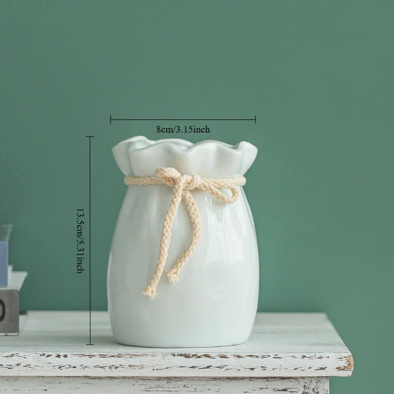 Jarrones de Cerámica Vintage Estilo Americano para Sala de Estar y Dormitorio, Arreglos Florales, Decoraciones con Flores Secas