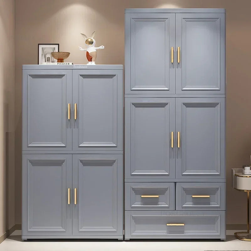 Armario Plegable de Doble Puerta de 70 cm de Ancho, Armarios de Almacenamiento para el Hogar, Gabinete de Almacenamiento Multifuncional con Cajones, Armarios de Dormitorio de Varias Capas