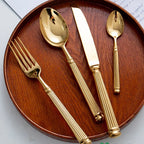 Juego de Cubiertos de Lujo de 4 Piezas de Acero Inoxidable 18/10 Brillante, Vajilla, Cuchillo, Cuchara, Tenedor, Apto para Lavavajillas