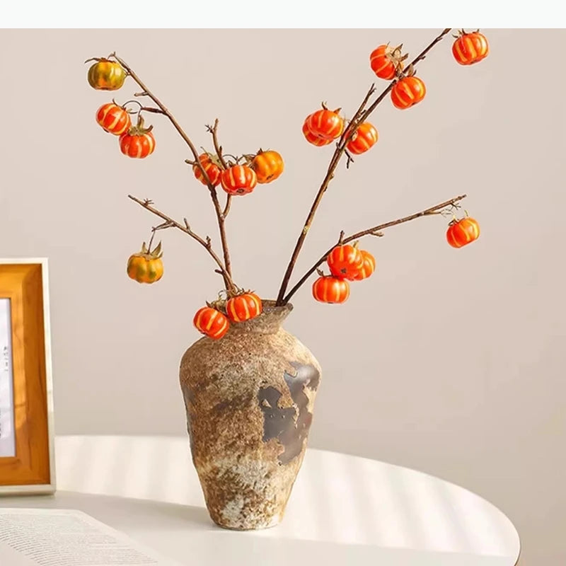 Jarrón de Cerámica Estilo Wabi-Sabi, Decoración de Mesa, Estética Incompleta, Arreglo Floral, Jarrones Florales Retro, Decoración Estética para Habitaciones