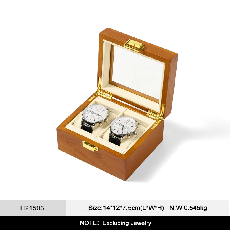 WOODTEN Caja de Madera Sólida Premium para Relojes y Joyas, Estuche de Almacenamiento de Alta Gama con Acabado de Lujo, Ideal para Regalo