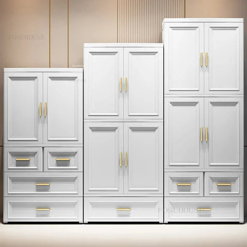Armario Plegable de Doble Puerta de 70 cm de Ancho, Armarios de Almacenamiento para el Hogar, Gabinete de Almacenamiento Multifuncional con Cajones, Armarios de Dormitorio de Varias Capas